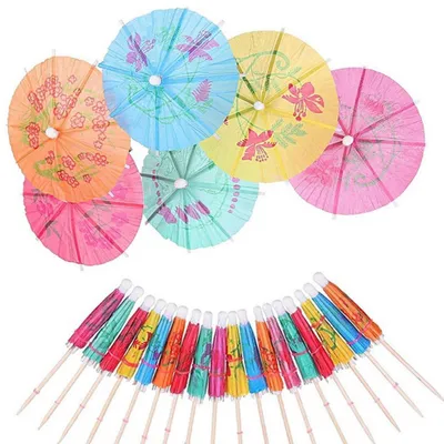 Image de 50 pailles décoratives en papier, colorées, pour cocktails, idéales pour les fêtes d'été, les soirées et la décoration