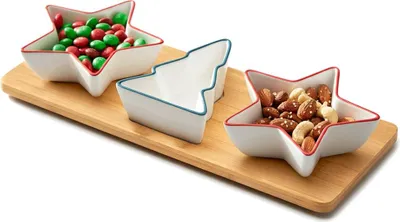 Obrázok produktu pre Vianočný tanier Misiek na občerstvenie Predjedlá Tapas Omáčky Dipy Stôl