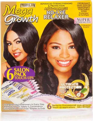 Produktbild von Profectiv Haarrelaxer No Lye Super Stärke Touch-Up 6er Salon Pack – Ideal für coloriertes Haar & empfindliche Kopfhaut, Schutz vor Haarbruch, Spliss & Trockenheit (natürliche Öle & Proteine). Nicht für blondiertes & feines (europäisches) Haar.