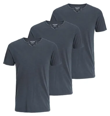 Produktbild von 3er Pack JACK & JONES Herren T-Shirts JJESPLIT Neck Tee SS