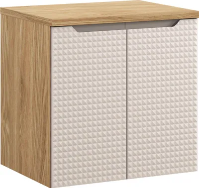 Obrázok produktu pre Stojaca kúpeľňová skrinka 60 cm s 2 dvierkami v béžovej farbe - elegantná a praktická