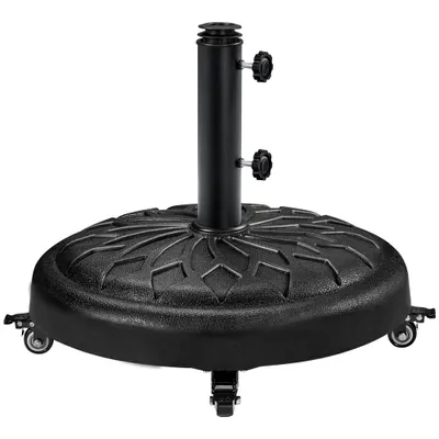 Produktbild von Yaheetech ø50,6 cm Sonnenschirmständer mit Rollen 24,7 kg, für Schirmstange von 34/38/48 mm, Schwarz
