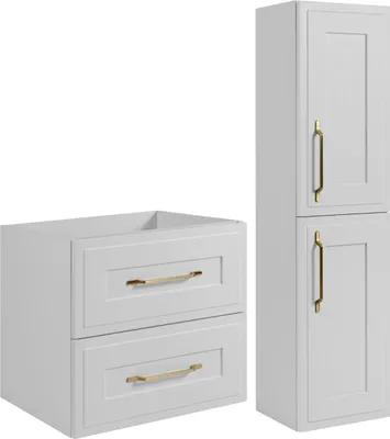 Obrázek produktu pro RODAN | Sada Nábytku do Koupelny - 60 cm a 136 cm - Bílá Matná - Stylový Design - Vysoce Kvalitní - CLASSIC