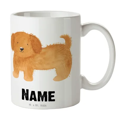 Produktbild von Mr. & Mrs. Panda Personalisierte Tasse Hund flauschig - Weiß - Personalisierte Geschenke, Hunde, Hundeliebe, Hundespruch, Frauchen, Vierbeiner, Hundemama, Hunderasse
