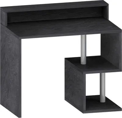 Produktbild von Schreibtisch Dchichizol, linearer Schreibtisch mit Ablagefächern, Mehrzweck-Büroschreibtisch mit Platte, 100x50h93 cm, Schiefer