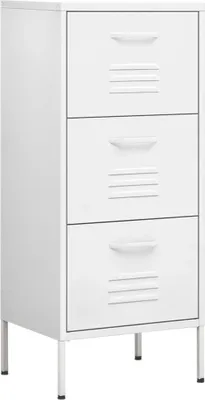Image de Armoire de rangement Blanc 42,5x35x101,5 cm Acier