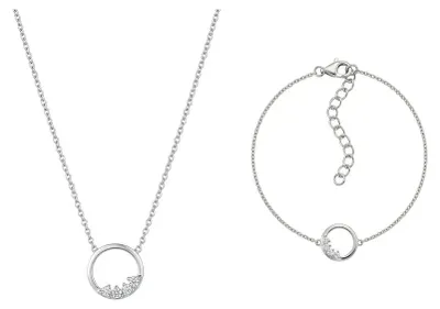 Produktbild von Circalia – 925 Silber Schmuckset vergoldet mit Zirkonia Kreis