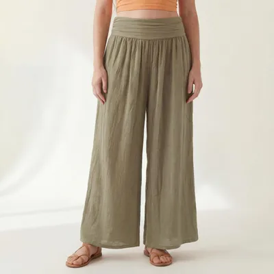 Produktbild von Culotte aus Baumwolle luftige Sommerhose Leinen Optik 38-44 für Damen