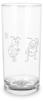 Produktbild von Mr. & Mrs. Panda Glas Bienen Paar 400 ml - Transparent - Geschenk, Cocktailglas, Valentinstag, für Partner, Wasserglas, Freundin, Hochzeitstag, Tumbler, Schildkröten