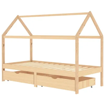 Immagine prodotto di vidaXL Letto per bambini con cassetti in pino massiccio 90x200 cm