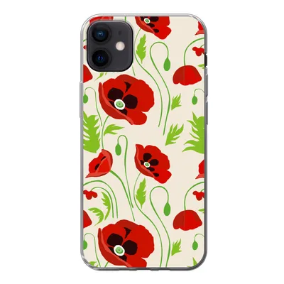 Produktbild von MuchoWow® Handyhülle Schutzhülle Hülle für iPhone 12 mini Blumen - Mohn - Muster Silikon Softcase Handy Hülle - Bild