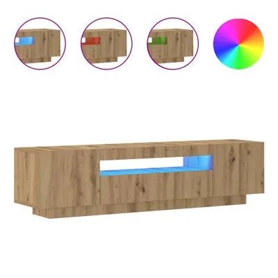 Produktbild von TV-Schrank mit LED-Leuchten Artisan-Eiche 160x35x40 cm
