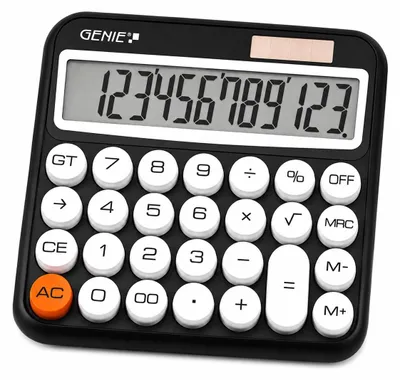 Obrázek produktu pro Genie 612 BK, Desktop, Jednoduchá kalkulačka, 12 číslice/číslic, Sklápěcí display, Baterie / Solár, Černá
