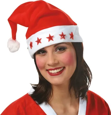 Obrázok produktu pre Čiapka s bambulou Čiapka Santa Clausa Čiapka Mikuláša s nápisom Párty čiapka *LED hviezdy* Na vianočnú oslavu, vianočné trhy, vianočný trh, Santa