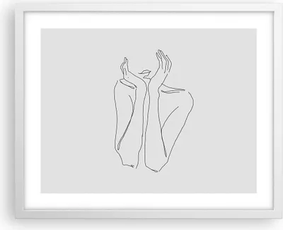 Produktbild von Gerahmtes Poster - Weißer Rahmen - Träumerei Frau Skizze - 50x40 cm - Wand Bild - Wanddeko - Wandbilder - Kunstposter - Wandposter - Bilderrahmen - Bilder - Kunstdruck - P2WAA50x40-4414