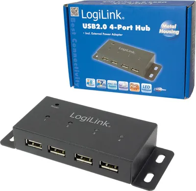 Obrázek produktu pro LogiLink Hub - 4 x USB 2.0 - Desktop, wandmontierbar