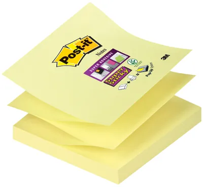 Produktbild von Haftnotiz Super Sticky Z-Notes Maße: 76 x 76 mm (B x H) Farbe: gelb