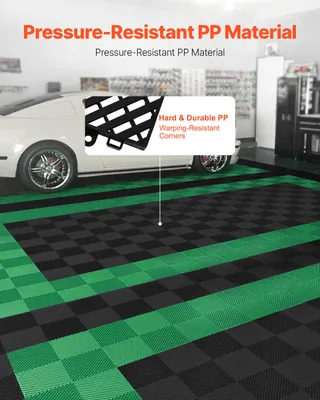 Produktbild von VEVOR 24 x ineinandergreifende Drainagematte, Duschmatte, 415 x 415 mm, 17,6 mm dick, Drainagematte, Garage, rutschfest, Schwarz