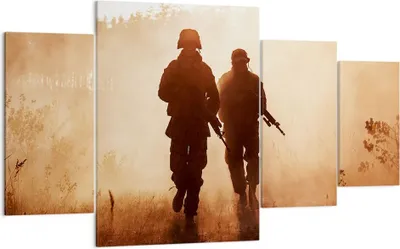 Produktbild von Bild auf Leinwand - Leinwandbild - Soldat Gewehr - 160x90cm - Wand Bild - Wanddeko - Wandbilder - Leinwanddruck - Bilder - Kunstdruck - Wanddekoration - Leinwand bilder - Wandkunst - DL160x90-4043