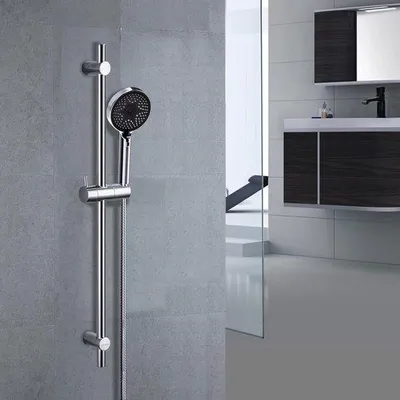 Produktbild von Famanu Duschstange Set mit Handbrause und Halter - 70 cm, Chrom