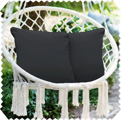 Produktbild von novely® 2er-Set OUTDOOR DEKOKISSEN - Wasserabweisende Zierkissen - Wetterfester Kissenbezug - Kissenhülle in 45x45 cm - Farbe: 0202 Graphit | Ausführung: nur Bezüge (ohne Füllung)