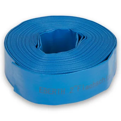Immagine prodotto di Tubo piatto EBERTH da 2" per pompe, lunghezza 20 m, diametro 52 mm, flessibile, resistente in PVC, tubo industriale
