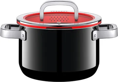 Obrázok produktu pre WMF FUSIONTEC 0517345290, 6,4 L, Kolo, Čierna, Červená, Keramický, Plyn, Halogén, Indukčná, 250 °C, Sklo