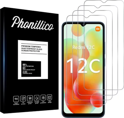 Image de Verre trempé pour Xiaomi Redmi 12C [4 pièces] Film de protection d'écran anti-rayures verre résistant Phonillico®