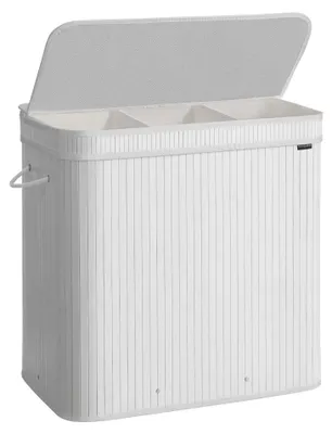 Wasmand mit Deckel, Bambus, 150 Liter, 62,5x41,5x61 cm