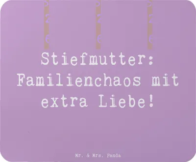 Produktbild von Mr. & Mrs. Panda Mouse Pad Spruch Stiefmutter Liebe - Lavendeltraum - Geschenk, Beziehung, mousematte, einzigartige Designs, Freude, mauspad laptop, besonders, Stiefkind