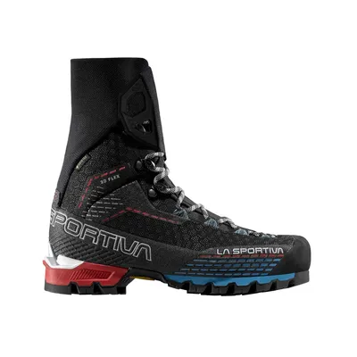 Bergschuh "Trango Pro Woman Gtx" von La Sportiva; schwarz mit roten und blauen Akzenten; für Damen.