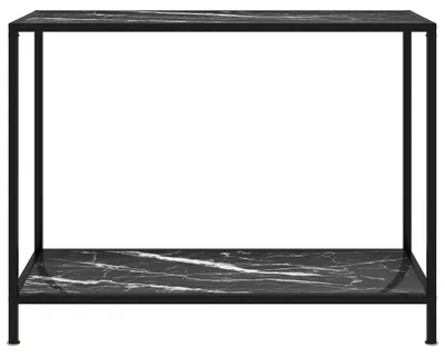 Immagine prodotto di Tavolino consolle nero in vetro temperato, dimensioni 100 x 35 x 75 cm