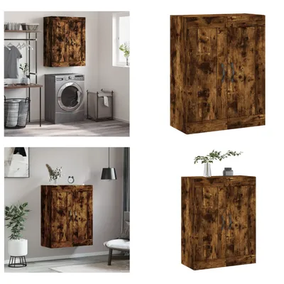 Produktbild von vidaXL Wandschrank Räuchereiche 69,5x34x90 cm Holzwerkstoff - Wandschrank - Wandschränke - Schrank - Lagerschrank