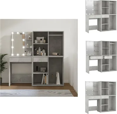 Obrázek produktu pro vidaXL LED toaletní stolek se 2 skříňkami beton šedé dřevo - Toaletní stolky