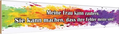 Produktbild von vianmo Holzschild 10x46 cm meine Frau kann zaubern Spruch Zitat