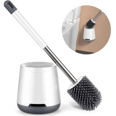 Produktbild von Hochwertige WC Bürste aus Silikon - Premium Klobürste für eine saubere und hygienische Toilette - Toilettenbürstenhalter