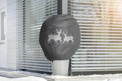 Image de Housse décorative Windhager Protect XL 1,1 x 1,1 m, grise avec motif cerf