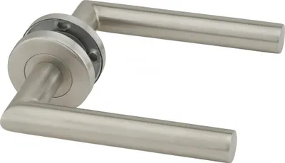 Immagine prodotto di Coppia di maniglie a leva per porta, in acciaio inox, quadrate da 7 mm - THIRARD