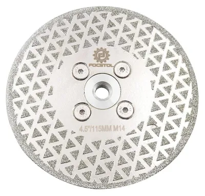Obrázok produktu pre Diamantový kotúč 115 mm na rezanie a brúsenie granitu, mramoru, keramiky, závit M14