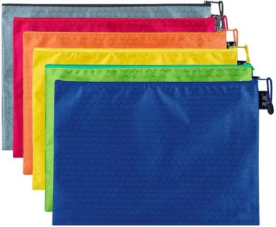 Produktbild von Wasserdichte Dokumententasche A5, 6er Pack, Reißverschluss, für Papiere, Kosmetik