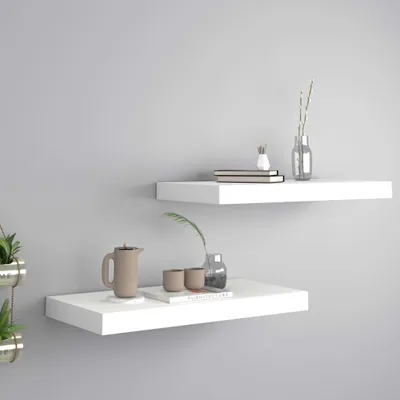 Produktbild von Maison Exclusive - Schweberegale 2 Stk. Weiß 50x23,5x3,8 cm MDF