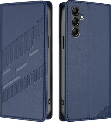 Produktbild von Hülle für Samsung Galaxy A15 5G/4G, Kunstleder Brieftaschen Handyhülle mit Kartenfach und Standfunktion Blau