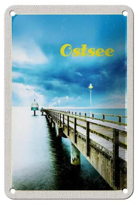 Produktbild von Blechschild Reise 12x18cm Ostsee Deutschland Gehweg Meer Strand Schild