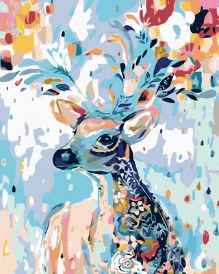 Produktbild von Zuty - Malen nach Zahlen - BLUMIGER HIRSCH, 40x50 cm, ohne Keilrahmen
