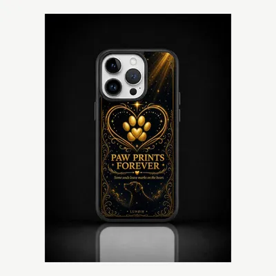 Productafbeelding van iPhone 14 Pro hoesje, telefoonhoesje, beschermhoesje, case met een pootjesmotief – LUNØIR ©