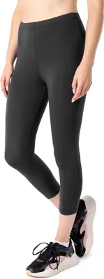 Produktbild von Merry Style Damen Capri 3/4 Leggings aus Viskose Sportleggings MS10-413 (Graphit, M)