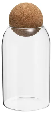 Glas-Aufbewahrungsbehälter 800 ml mit Ballkorken, transparent