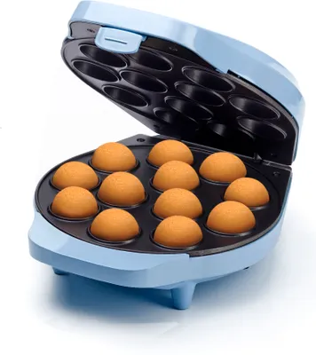 Produktbild von Bestron Waffeleisen für Cake-Pop's im Retro Design, Cake-Pop-Maker inkl. Cake-Pop-Butler, Gabel & 12 Cake-Pop-Sticks, mit Antihaftbeschichtung, 700 W, Farbe: Blau