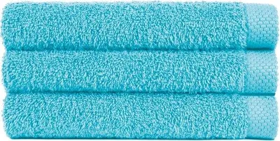 Imagen del producto de Toalla Unyqoos® de 50x100 cm – tejido de algodón absorbente, color azul/oceano, juego de 4 unidades