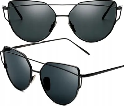 Produktbild von Sonnenbrille - Schwarze Cat-Eye - Modisch - UV-Schutz - Metall -  - Eleganz